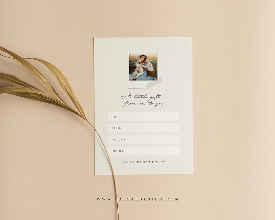 Photography Gift Certificate Card Template - GC105