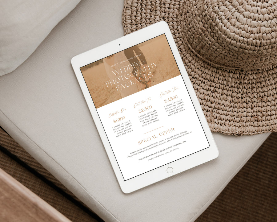 Wedding Photography Pricing Guide Template - PG096