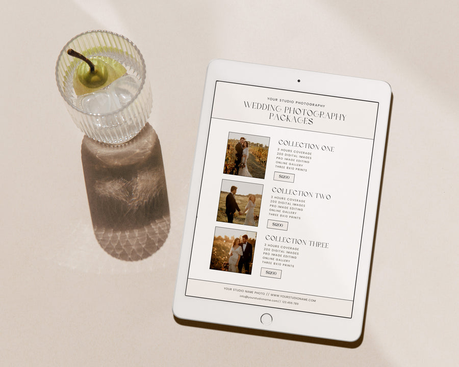 Wedding Photography Pricing Guide Template - PG097