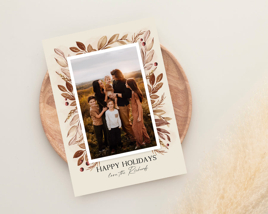 Christmas Card Template, Photoshop & Canva Template, Editable Holiday Card Template,Greeting Card, Christmas Photo Card, Merry Christmas - CD462