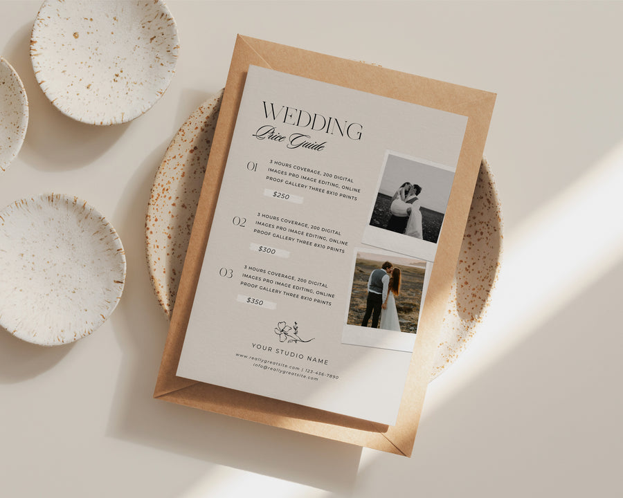 Wedding Photography Pricing Guide Template - PG102