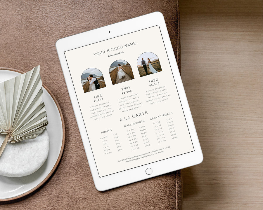 Photography Pricing Guide Template - PG081