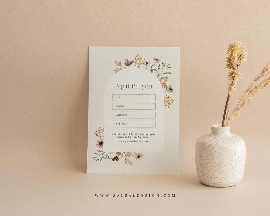 Photography Gift Certificate Card Template - GC111