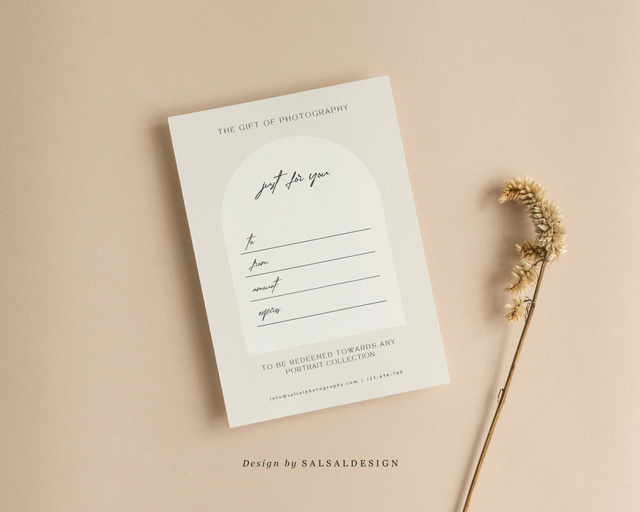 Studio Gift Certificate Card Template - GC074