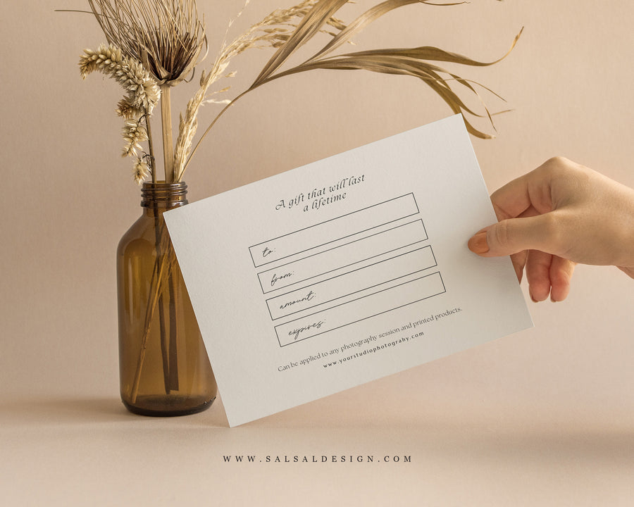 Photography Gift Certificate Card Template - GC103