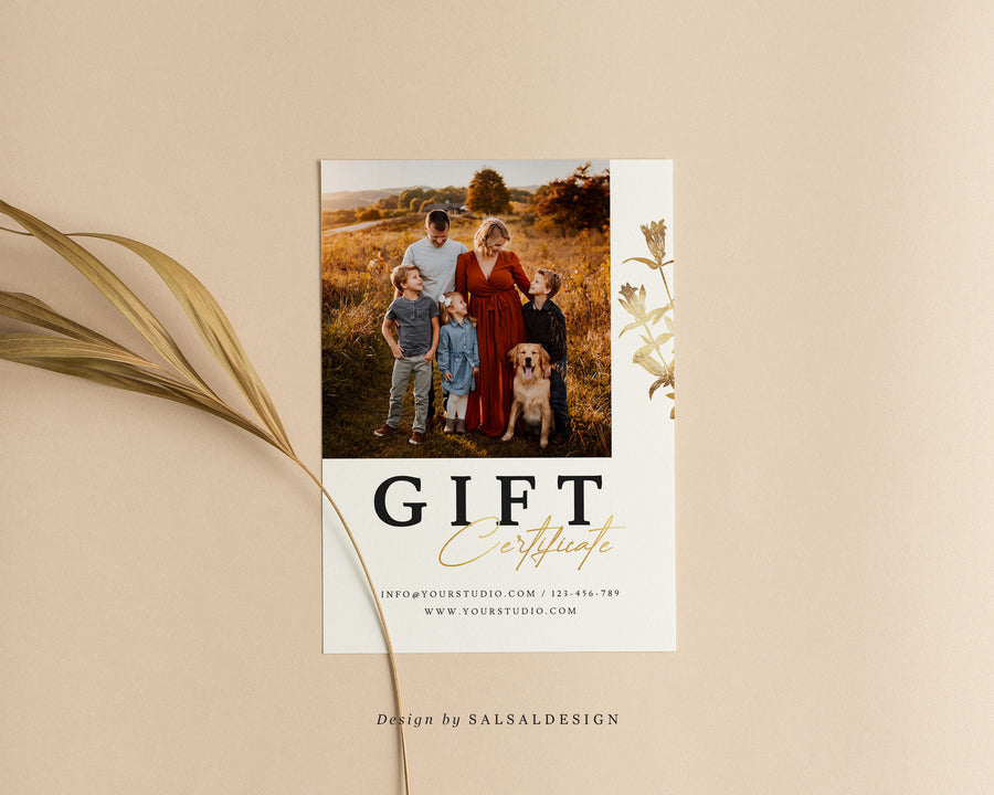Studio Gift Certificate Card Template - GC069