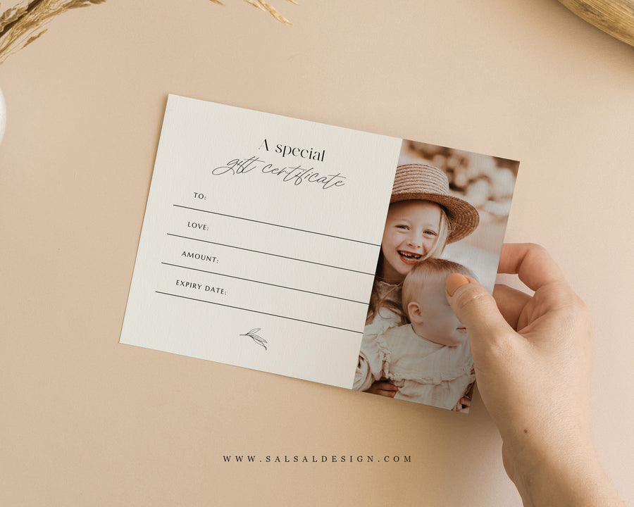Photography Gift Certificate Card Template - GC098
