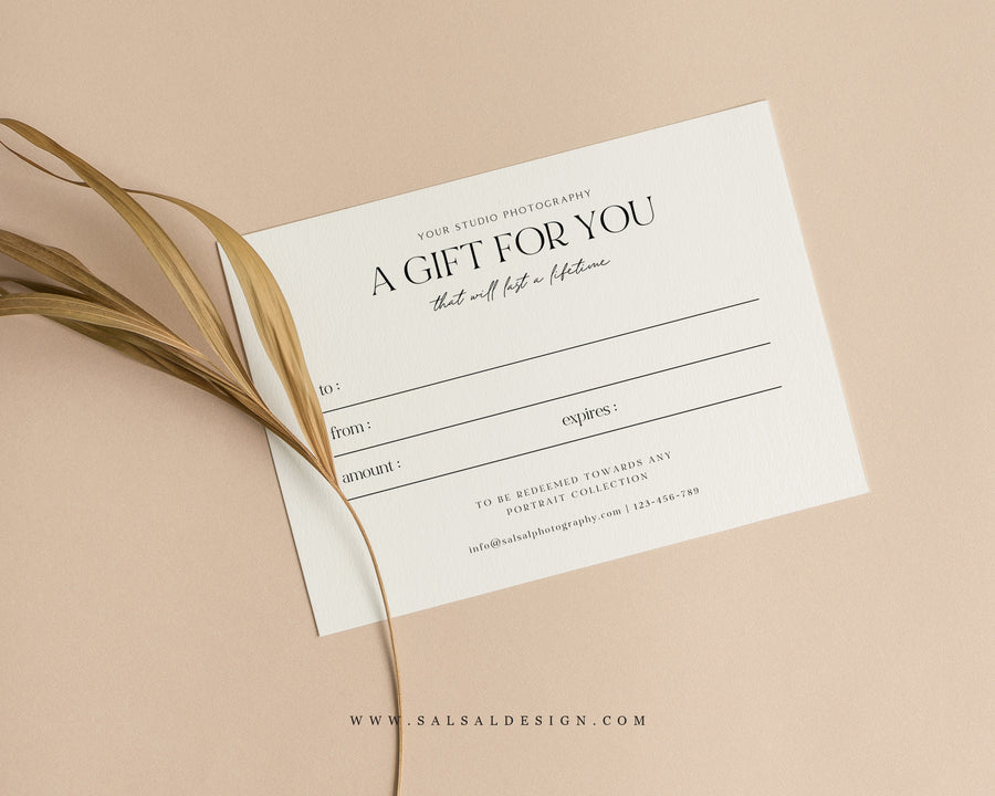 Photography Gift Certificate Card Template - GC101