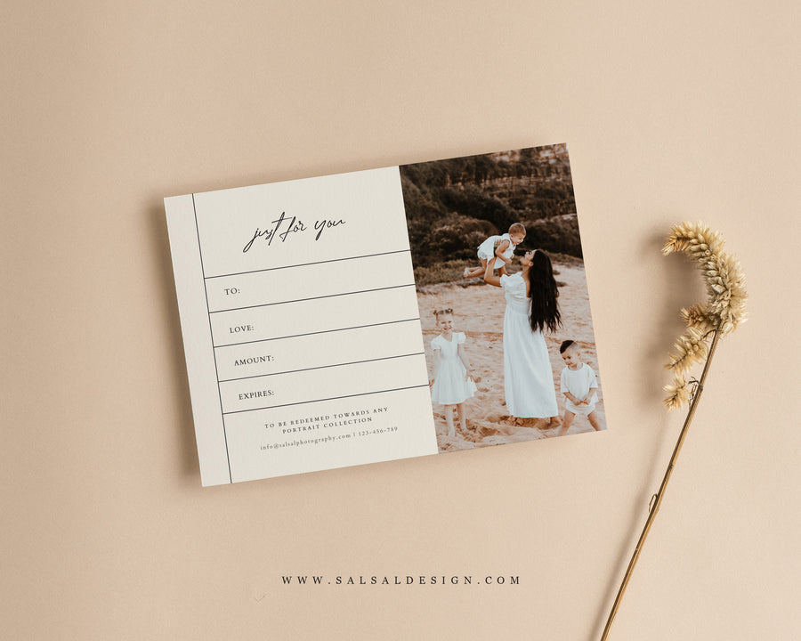 Studio Gift Certificate Card Template - GC095