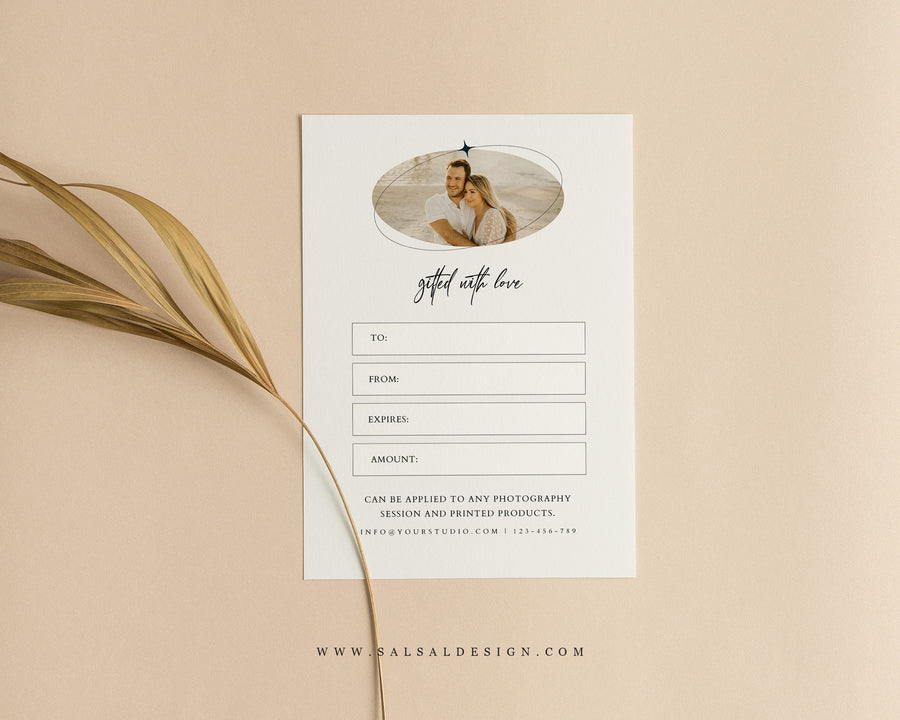 Photography Gift Certificate Card Template - GC115