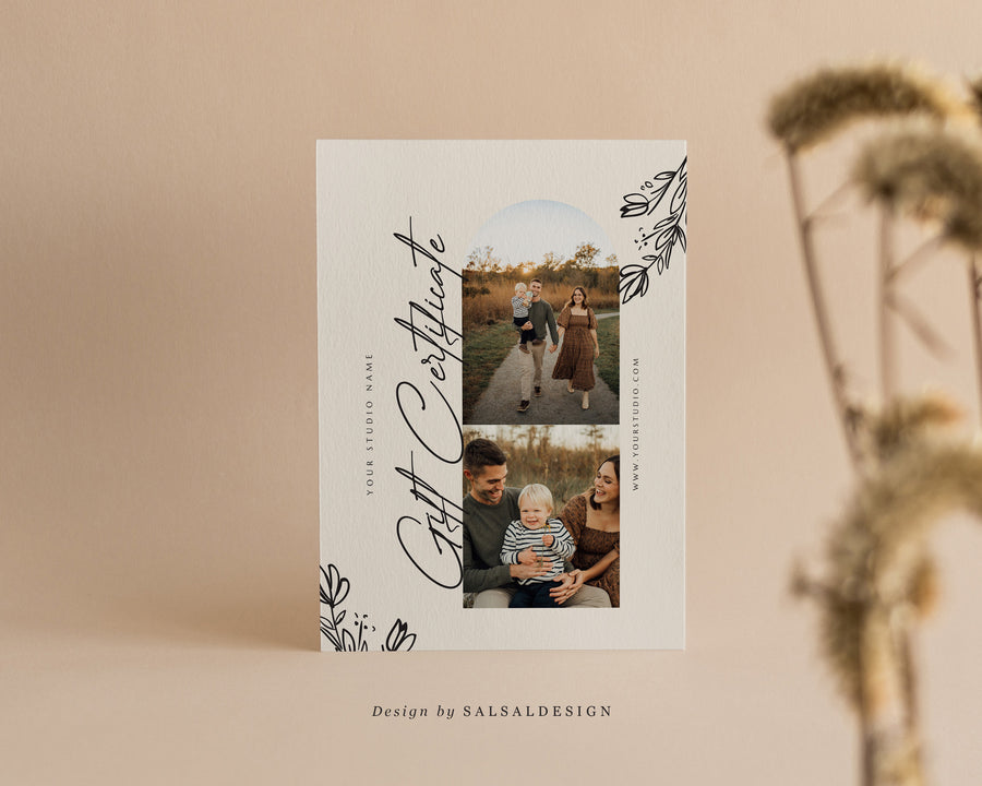 Studio Gift Certificate Card Template - GC075