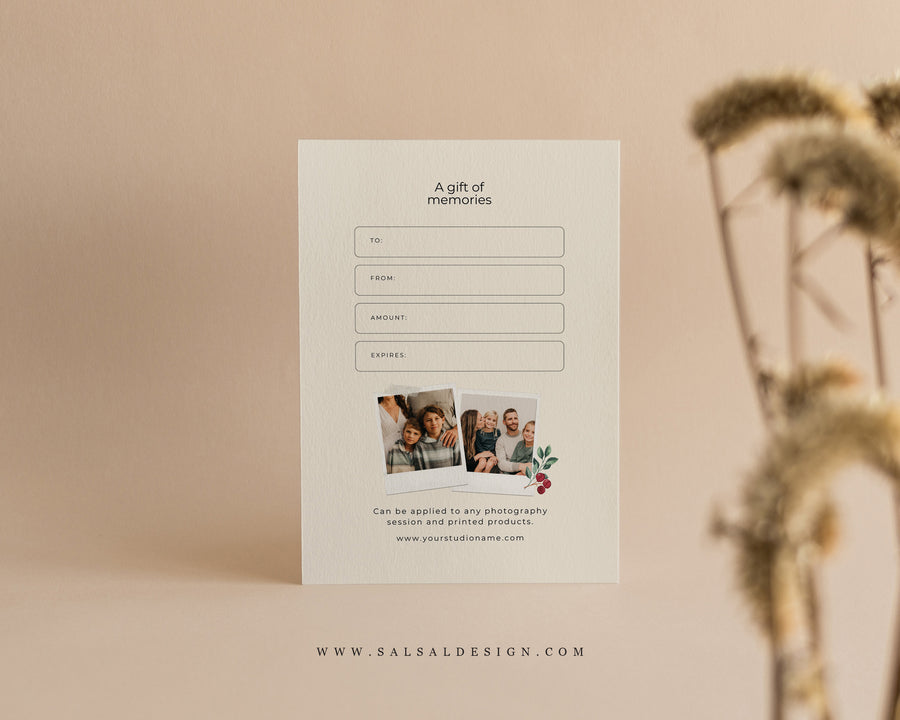 Photography Gift Certificate Card Template - GC122