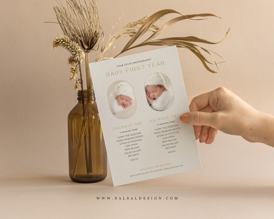 Newborn Photography Pricing Guide Template - PG084