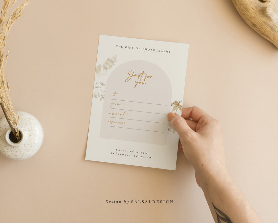 Studio Gift Certificate Card Template - GC073