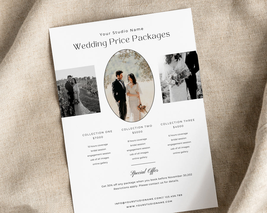 Wedding Photography Pricing Guide Template - PG087