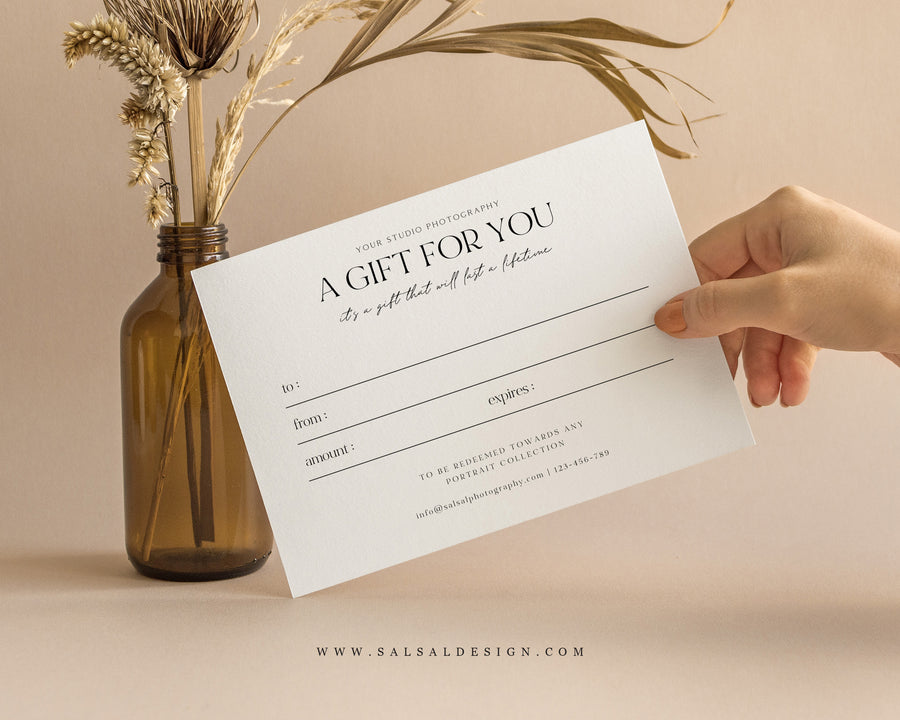 Photography Gift Certificate Card Template - GC100
