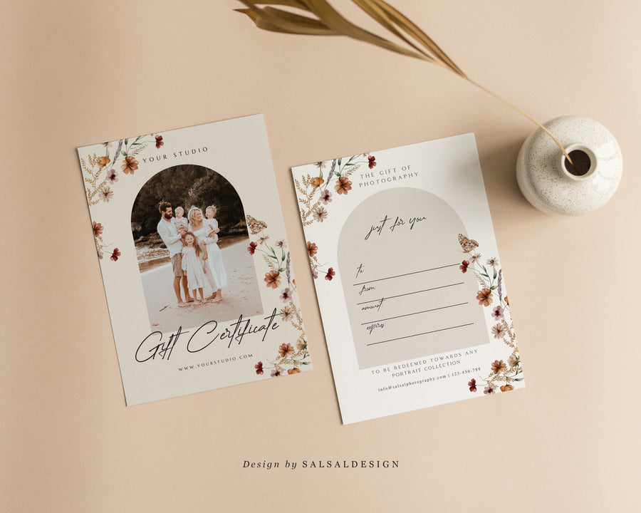 Studio Gift Certificate Card Template - GC087