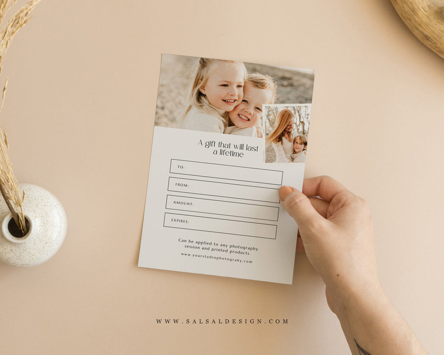 Photography Gift Certificate Card Template - GC108