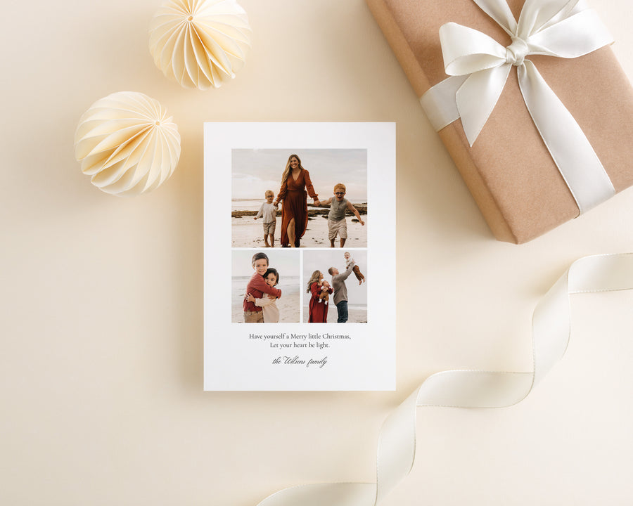 Canva Merry Christmas Card Template, 5x7 Printable Photography Holiday card template, Photoshop and Canva template for Family Photographer - CD476