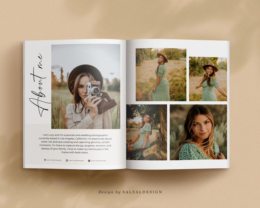 CANVA Senior Photography style Guide magazine Template, Graduation Photography Welcome Guide Template, Photoshop price list CANVA template - MG031