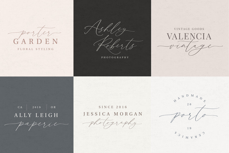 Astoria | Modern Calligraphy Script + 6 Logos