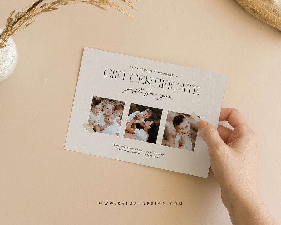 Photography Gift Certificate Card Template - GC103