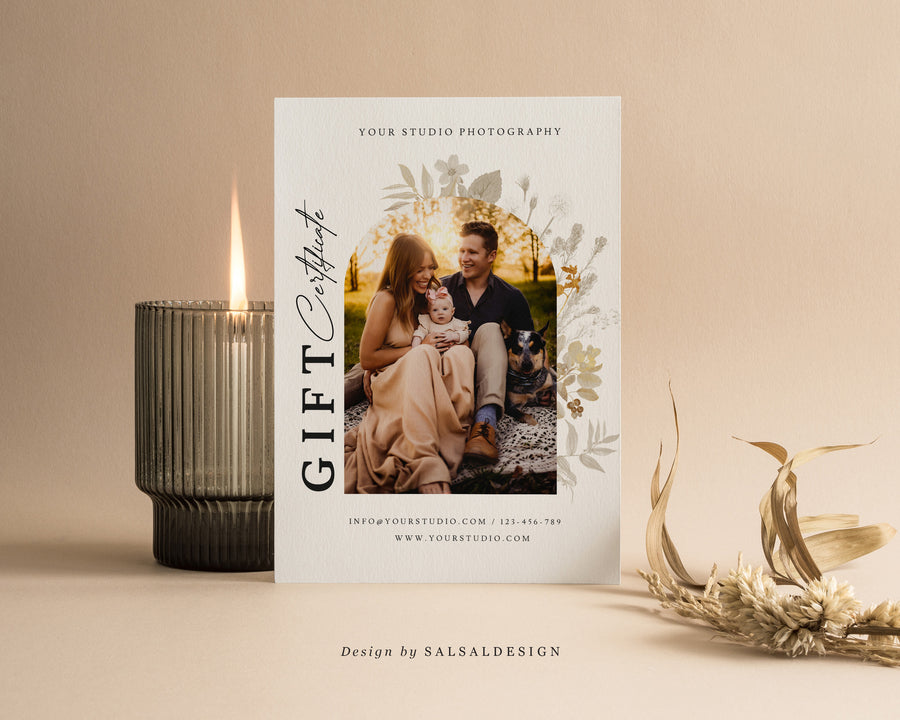 Studio Gift Certificate Card Template - GC070