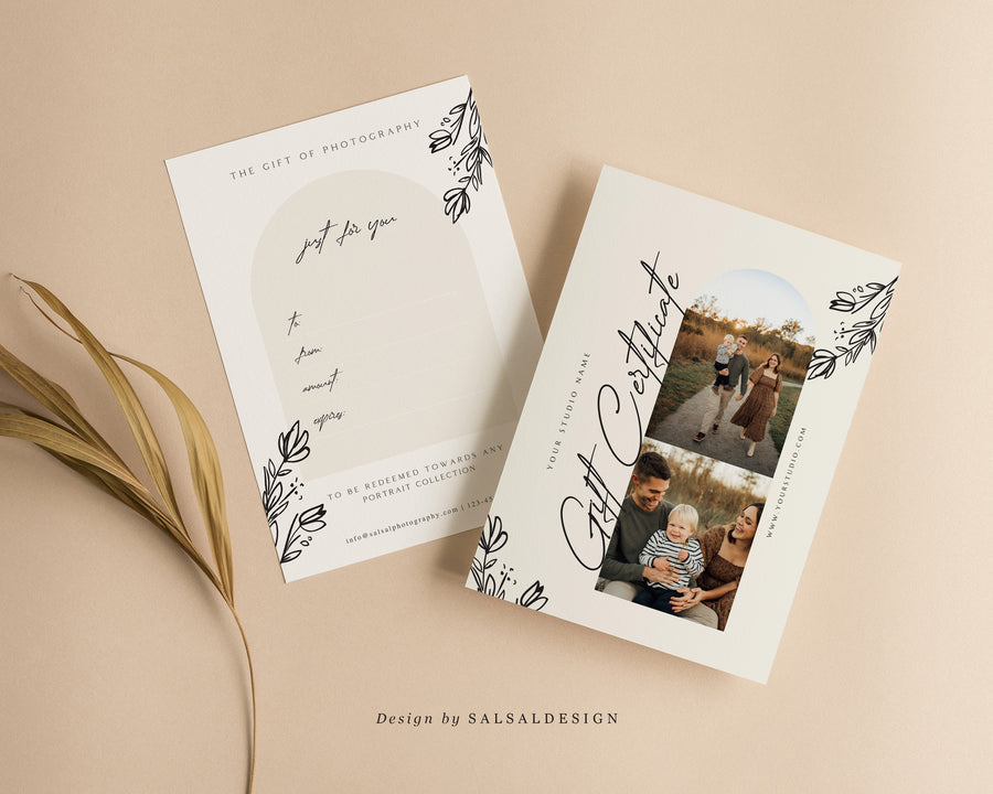 Studio Gift Certificate Card Template - GC075