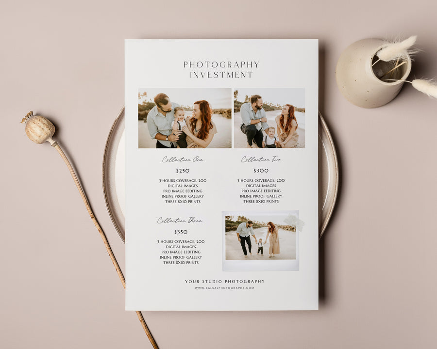 Family Photography Pricing Guide Template - PG107