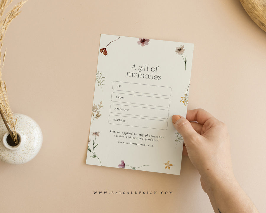 Photography Gift Certificate Card Template - GC112