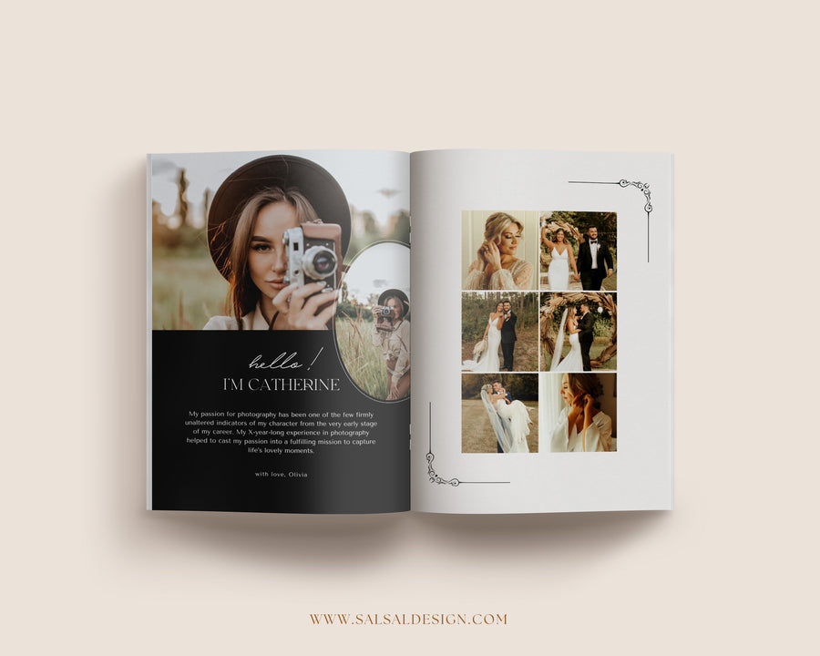 CANVA Wedding Photography Price Guide magazine Template, Pre-written Wedding Welcome Guide Template, PSD Photoshop price list CANVA template - MG064