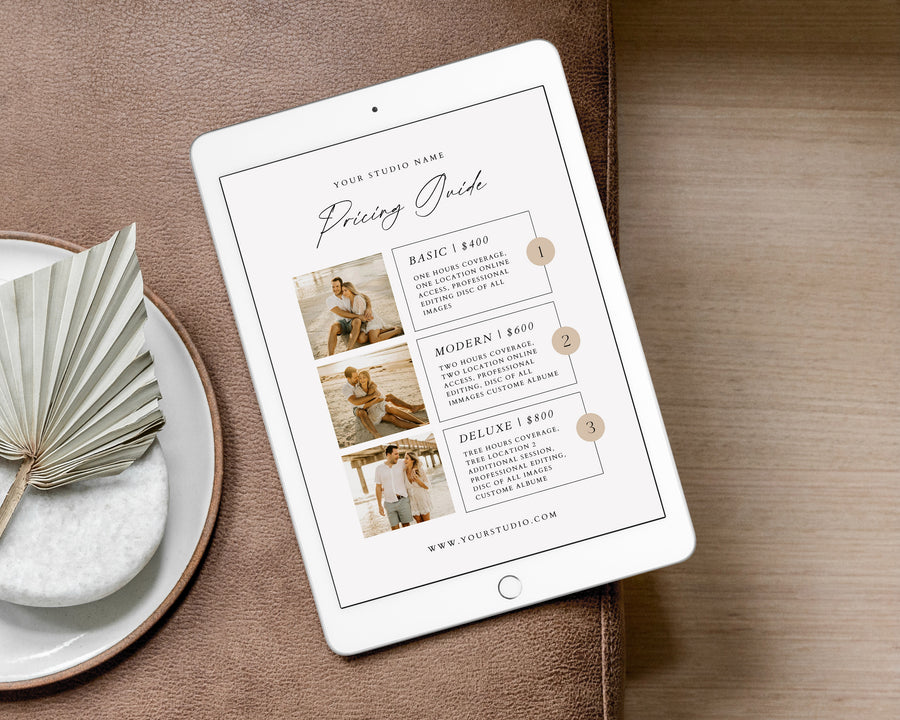 Photography Pricing Guide Template - PG105