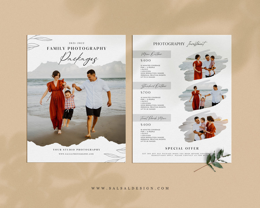 Family Photography Pricing Guide Template - PG073