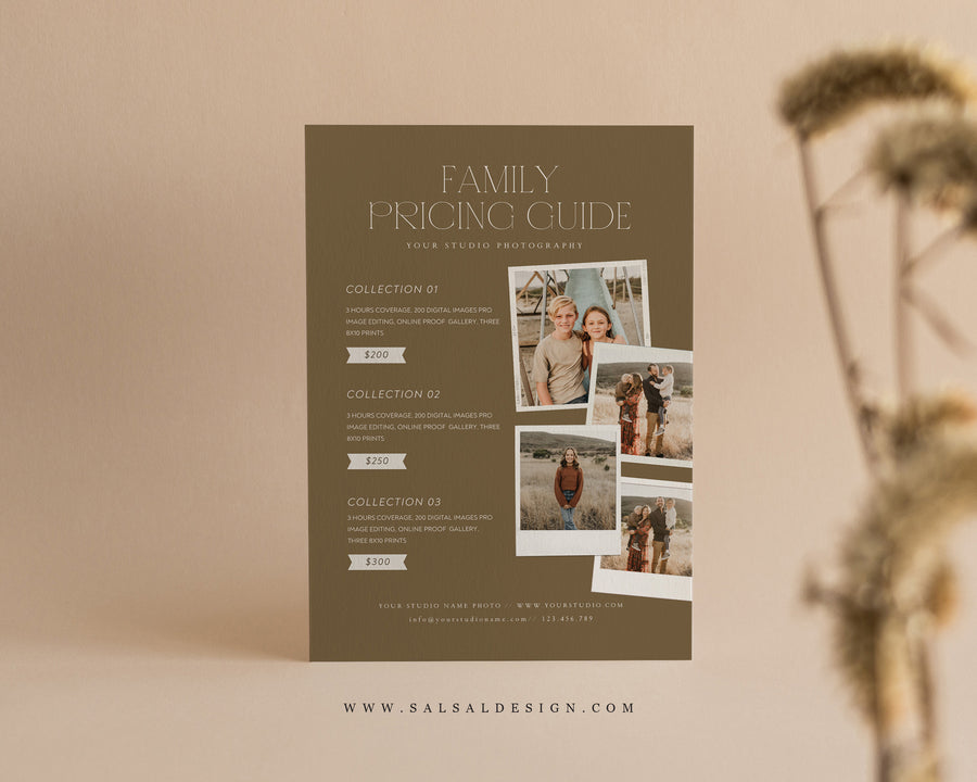Family Photography Pricing Guide Template - PG110