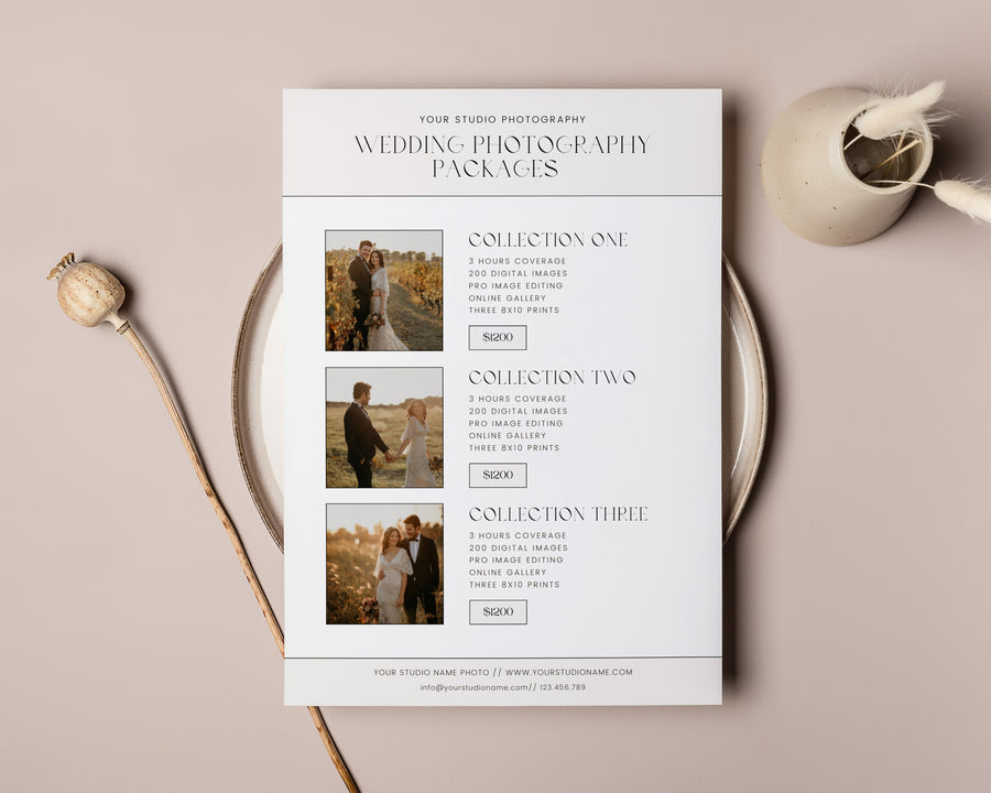 Wedding Photography Pricing Guide Template - PG097