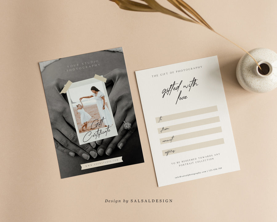 Studio Gift Certificate Card Template - GC089