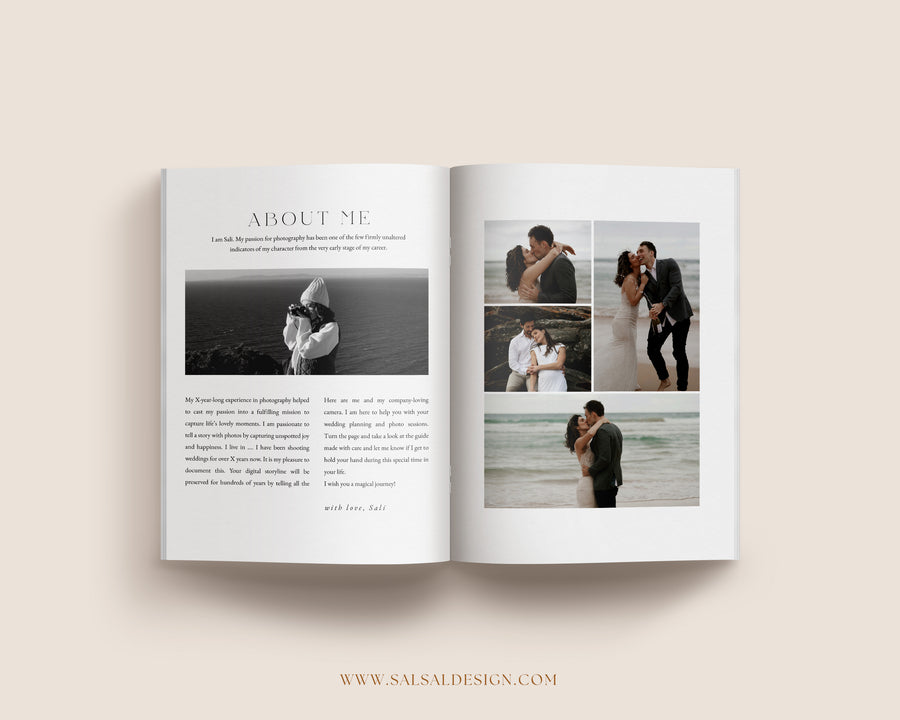 Photography Wedding Magazine Template, Photoshop Canva Template, Wedding Price Guide Brochure, Photographer Client Guide, Price List Template - MG075