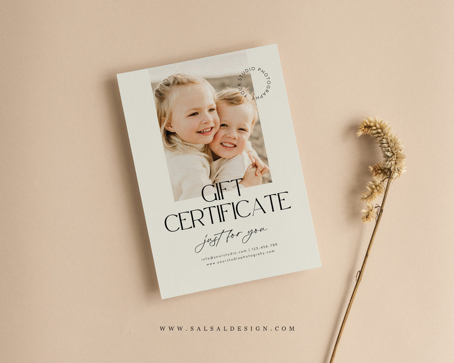 Photography Gift Certificate Card Template - GC109