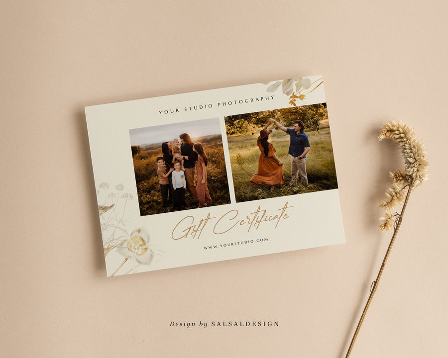 Studio Gift Certificate Card Template - GC072