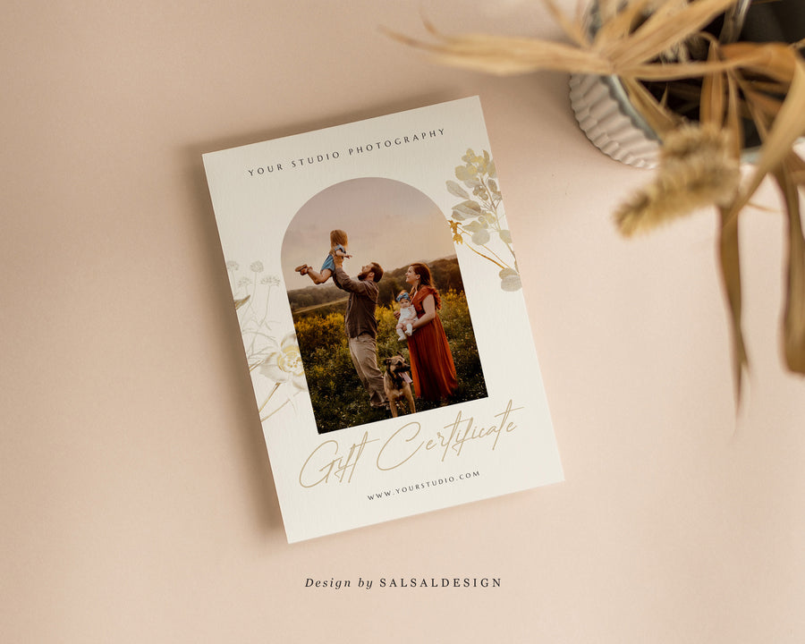 Studio Gift Certificate Card Template - GC071