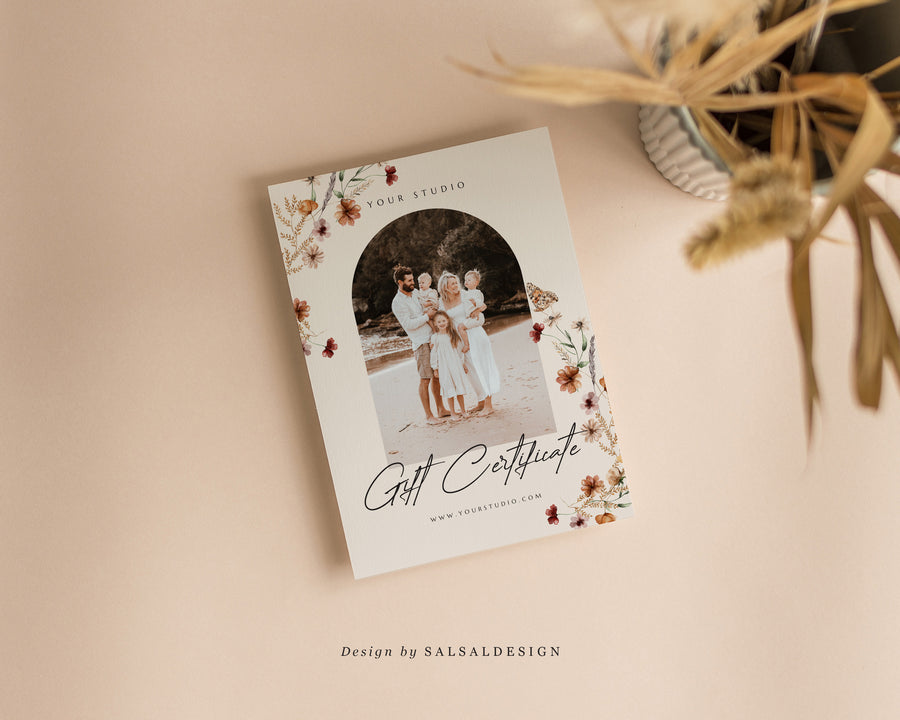 Studio Gift Certificate Card Template - GC087