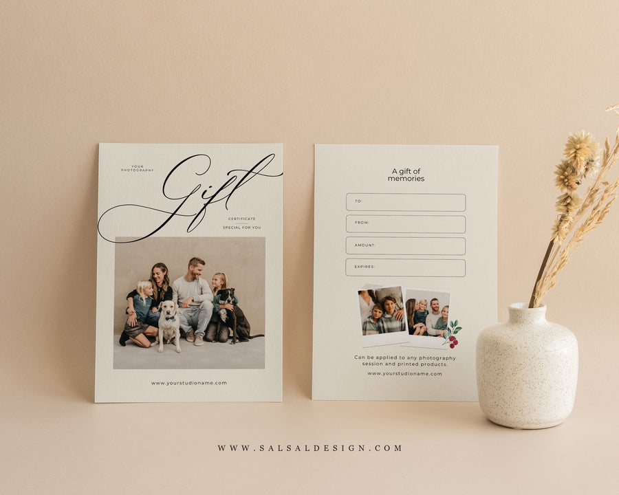 Photography Gift Certificate Card Template - GC122