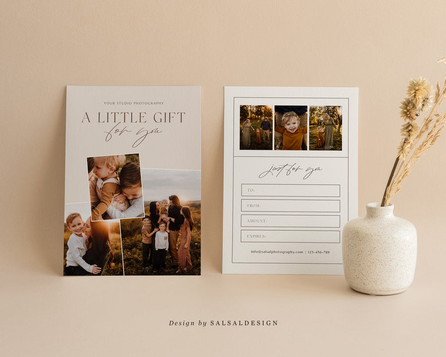 Studio Gift Certificate Card Template - GC083