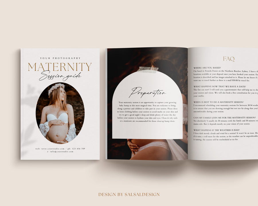 Maternity Session Style Guide CANVA & Photoshop Template, Maternity Session Photography Welcome Guide, Maternity Session Canva Guide - MG044