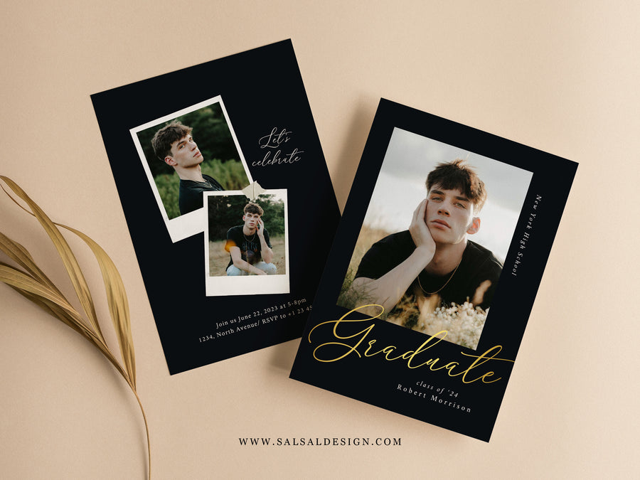 Graduation Announcement and Invitation Card Template - G439