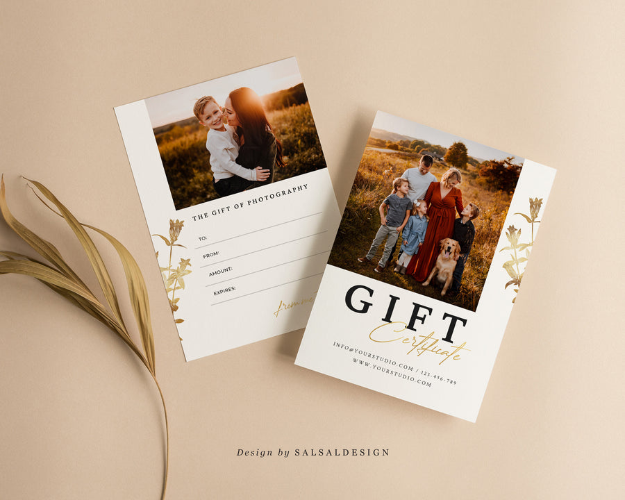 Studio Gift Certificate Card Template - GC069