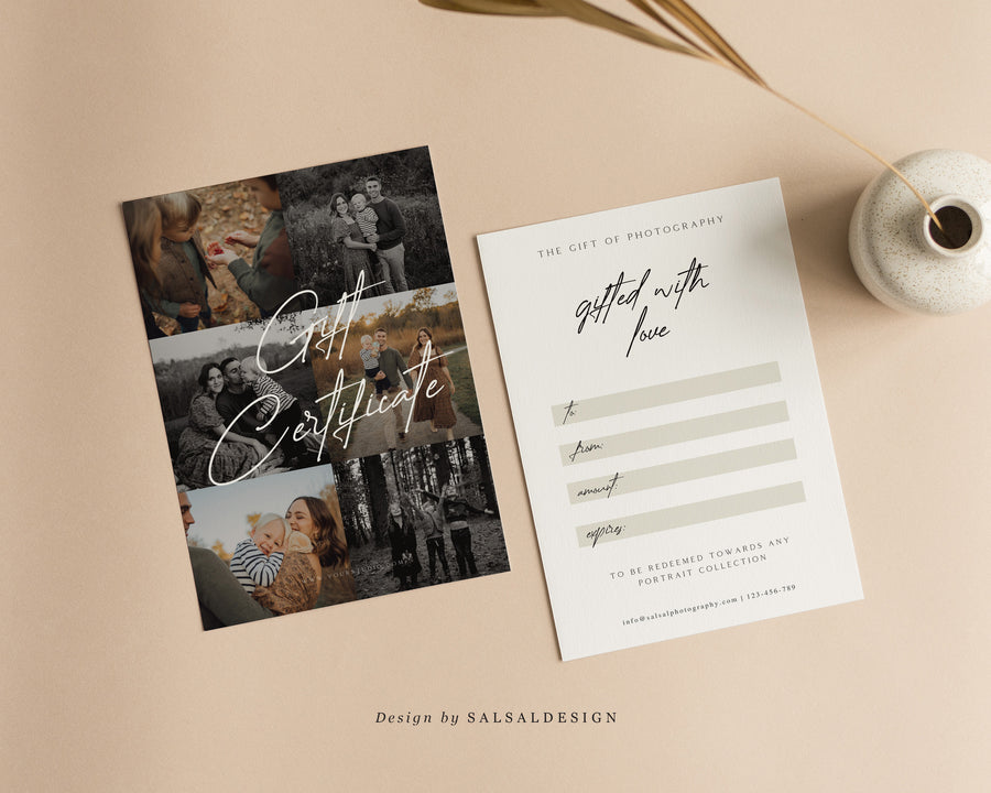 Studio Gift Certificate Card Template - GC082