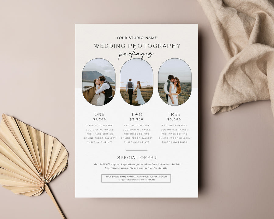 Wedding Photography Pricing Guide Template - PG082