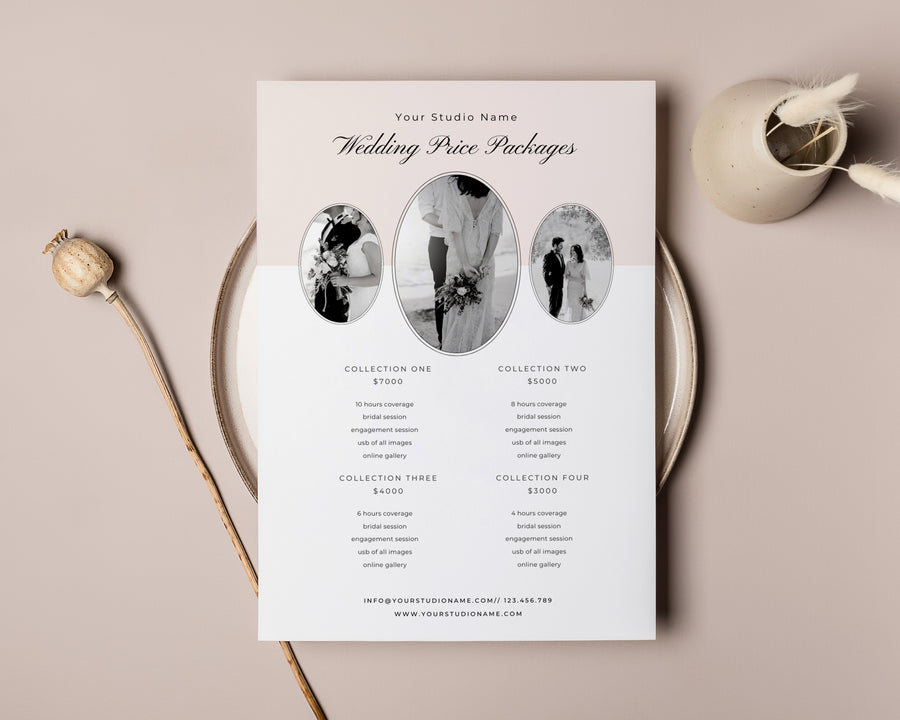 Wedding Photography Pricing Guide Template - PG089