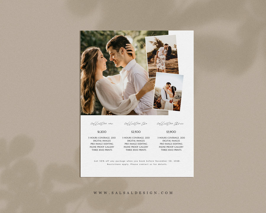 Wedding Photography Pricing Guide Template - PG091